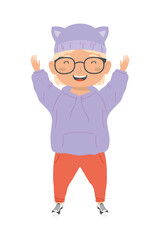 smiling little girl character