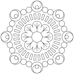 Leaf Flower Petal Coloring Mandala Art Simple Graphic Shape Vector Floral Oriental Outline Vintage Decorative Elements Pattern Illustration Islam Arabic Indian Turkish Mystic Religion Morals Lotus
