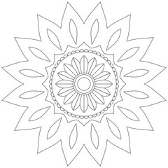 Leaf Flower Petal Coloring Mandala Art Simple Graphic Shape Vector Floral Oriental Outline Vintage Decorative Elements Pattern Illustration Islam Arabic Indian Turkish Mystic Religion Morals Lotus
