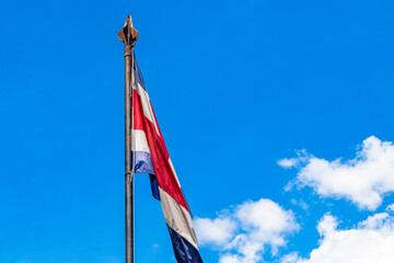 Flag of Costa Rica blue sky Costa Rican flag.