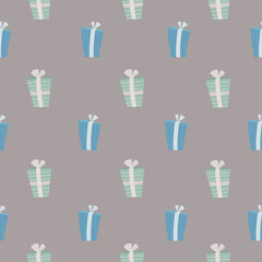 Vector seamless pattern with christmas wrapping.