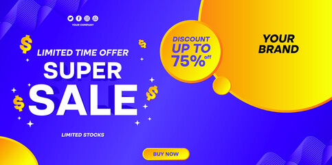 Super Sale Banner With Background