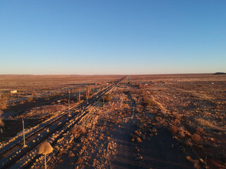The railway track from  the abandoned railway town called Putsonderwater, ghost town in South...
