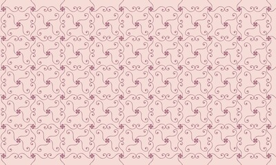 Modern simple geometric seamless pattern with Deep Red flowers, line texture on grey background. Light pink abstract floral wallpaper, bright tile ornament.