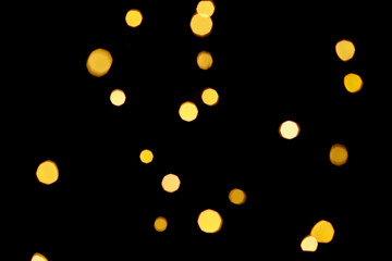 Blurred light bokeh on black