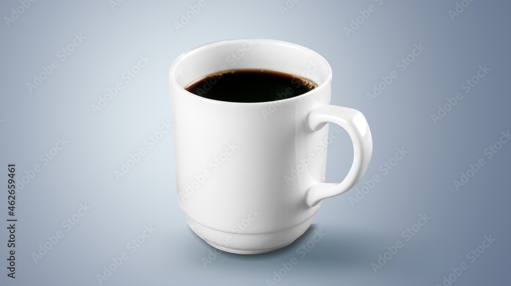 Canvas Prints black coffee in a ceramic cup on the background.