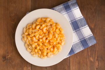 Macaroni and Cheese Top View