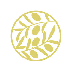 Gold olive logo isolated on white background