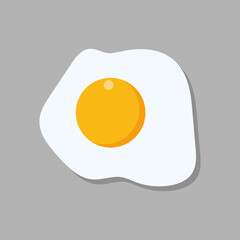 Fried egg icon isolated on grey background
