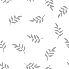 Fototapeta na wymiar Seamless leaf pattern on white background