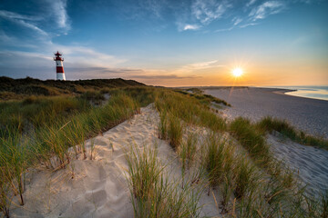 Lighthouse at beach in Sylt