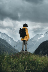 Naklejka premium hiking in the mountains