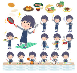 料理に関するニート男性のセット