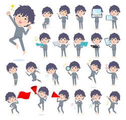 スマートフォンなどのデジタル機器を持つニート男性のセット