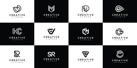 Logo collection of a-z monogram logo design templates.