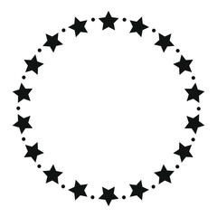 frame of black stars arranged in a circle, vector illustration, design element