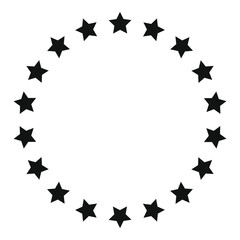 frame of black stars arranged in a circle, vector illustration, design element