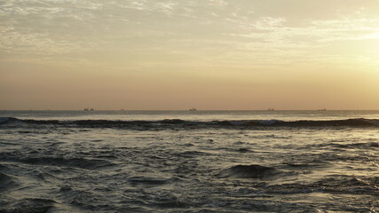 sunrise boats fishing tradition paradise island Gili Indonesia colors clouds tones exotic Asia dream sunset sea ocean landscape horizon orange tones