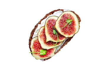 figs sandwich crostini fig fruit breakfast healthy diet fresh meal snack on the table copy space food background rustic 