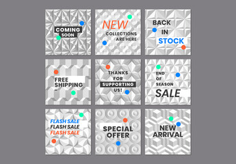 Online Shopping Geometric Template Set