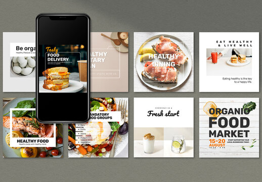 Healthy Food Banner Template Set