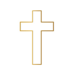golden christian religion cross icon- vector illustration
