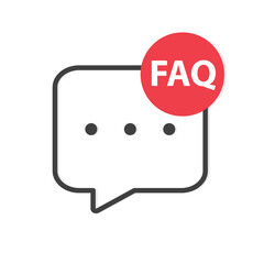 FAQ (Frequently Asked Questions) acronym and speech bubble icon- vector illustration