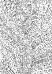 Coloring book page for adults. Zendala. Zentagle.