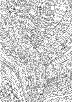 Coloring book page for adults. Zendala. Zentagle.