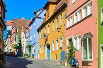Medieval City of Rothenburg ob der Tauber, Schmiedgasse, Germany