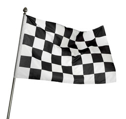 Checkered finish flag on white background. Auto racing symbol