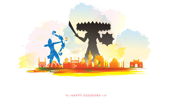 Wish You All A Very Happy Dussehra Vijayadashami Banner Design