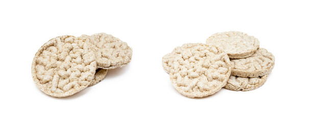 Cereal puffed sandwiches isolated on white background