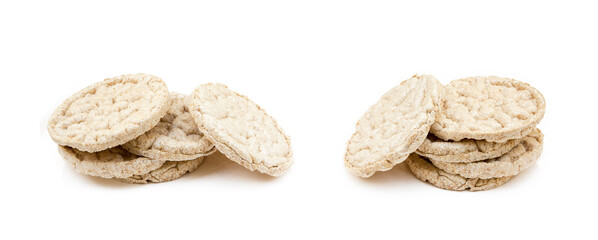 Cereal puffed sandwiches isolated on white background