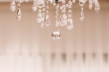 Crystal chandelier hanging from ceiling