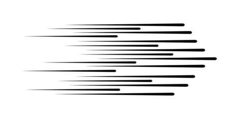 Black speed lines for Comic, motion effect.