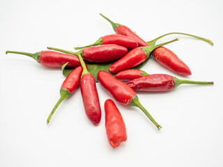 red hot chili peppers on white background