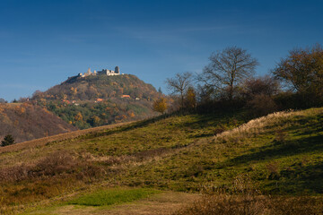 Ruins of Branc castle near Myjava. Tourist attraction, tourism destination. Slovak historical castles, chateaus and churches.
