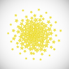 Round frame of golden glitter stars