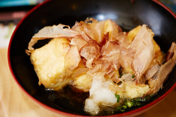 Stewed Soy Sauce Tofu on a Plate 