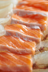 Raw salmon and sea bream sashimi 