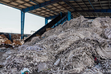 Obraz premium Photo of rubbish and garbage in the dump in the building