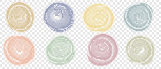 A set of multicolored translucent textures on an isolated background for the cover and splash. Spring templates for birthday greeting cards.