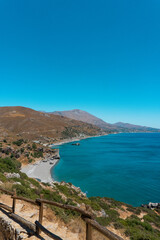 Fototapeta na wymiar View of Preveli Beach, Crete.