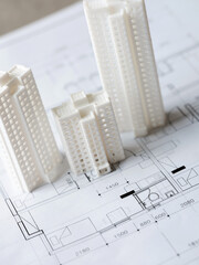 Apartment miniatures on interior drawings