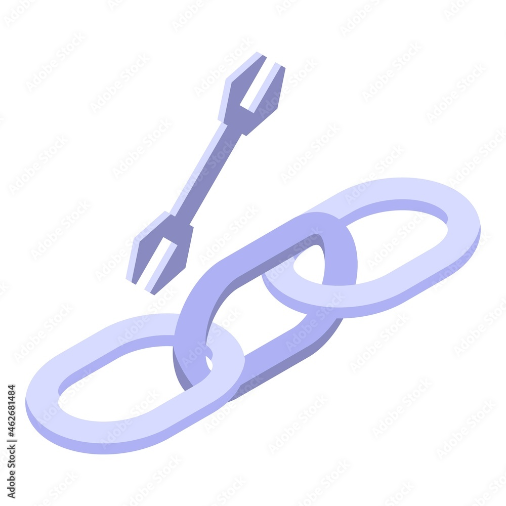 Poster seo chain icon isometric vector. search web. data engine