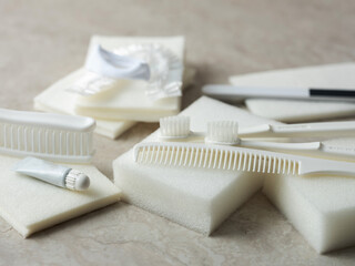 Toothpaste, toothbrush and various disposable items