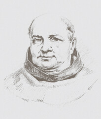 "Frater Petrus, der Pförtner" – Zeichnung nach einem Ölgemälde von Eduard Grützner von 1892