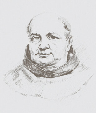 "Frater Petrus, der Pf&ouml;rtner" &ndash; Zeichnung nach einem &Ouml;lgem&auml;lde von Eduard Gr&uuml;tzner von 1892