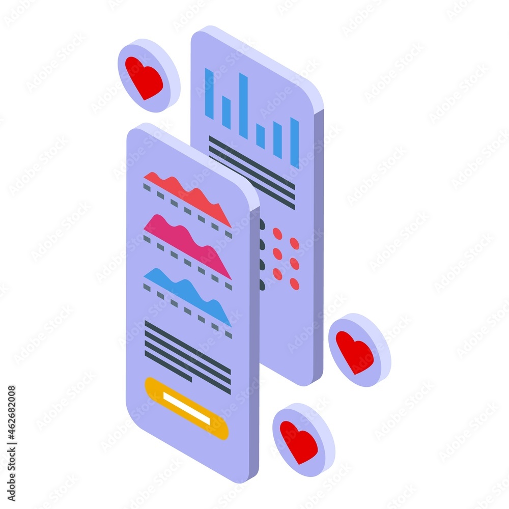 Poster smartphone seo icon isometric vector. web search. digital data